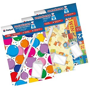 Saco Metalizado Infantil 25X37CM com Laço e TAG para Presente