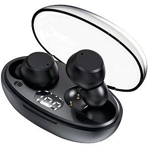 Fone de Ouvido Bluetooth 5.3 AIR DOTS com Carregador Digital Preto