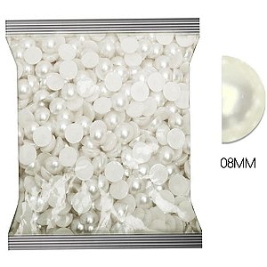 Pedraria 1/2 Pérola 8MM 500G. PÉROLA296 Pacote