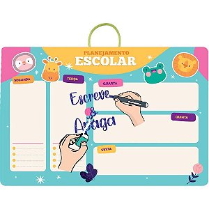 Painel Decorativo Planejamento Escolar 30X43CM com Caneta Inclusa