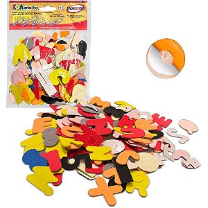 Material Didático EVA Letras Adesivas 1,4MM 5CM – Pacote com 124 Peças
