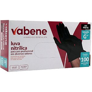Luva Nitrílica G Preta - Caixa com 100 Unidades