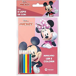 Livro Infantil de Colorir Mickey 23X12CM 32 Páginas com Lápis