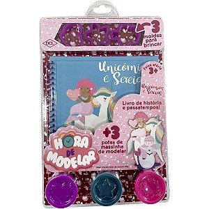 Livro Brinquedo Ilustrado Hora de Modelar Unicórnios com Massinha