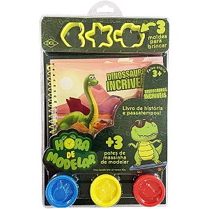 Livro Brinquedo Ilustrado Hora de Modelar Dinos com Massinha