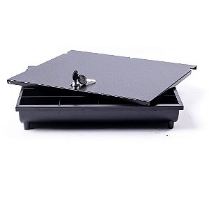 Gaveta para Dinheiro Porta Cédulas MG40 com Chave e Tampa - Preto