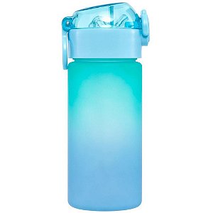 Garrafa Plástica Degradê Azul 450ML com Fliptop