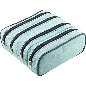 Estojo de Lona Quadruplex Liberty Mescla - Tamanho 21X19X9CM