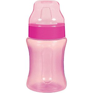 Copo Treinamento Rosa 300ML com Tampa e Bico Flexível