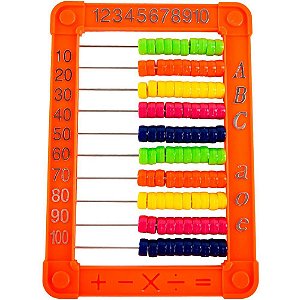 Contador ábaco Plástico 10 Hastes 100 Bolinhas