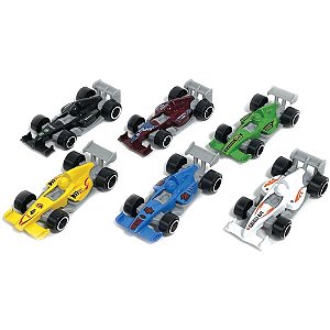 Conjunto de 5 Mini Carrinhos de Corrida F-1 – Blister com 5 Unidades