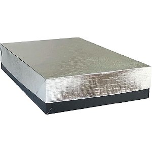 Caixa para Presente com Tampa Veneza Pequena 19X14,5X7,5CM Prata - Pacote com 10 Unidades