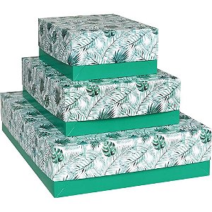 Caixa para Presente com Tampa Coleção Natureza MD 26X19,5X7,5 Sortida - Pacote com 16