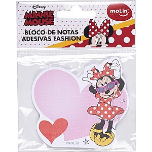 Bloco de Recado Autoadesivo 8X7,5 CM Minnie Coração 50 Folhas