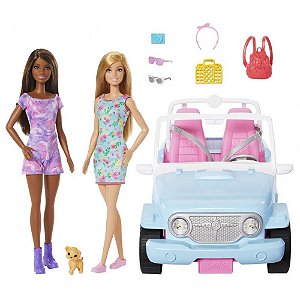 Barbie Estate Veículo OFF-ROAD com Acessórios e 2 Bonecas