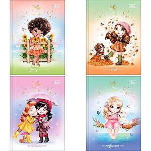 Agenda Permanente Jolie Costurada 96 Folhas 12,3 X 16,6 CM - Pacote com 5 Unidades