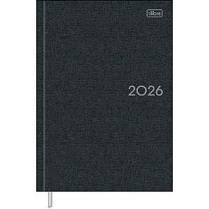 Agenda Executiva 2025 Milano Costurada Diária 176 Folhas Preto 13,4X19,2CM - Pacote com 4 Unidades