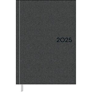 Agenda Executiva 2025 Milano Costurada Cinza 176F 13,4X19,2CM Pacote com 04