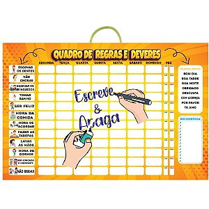 Painel Decorativo Mural Regras e Deveres 30X43CM