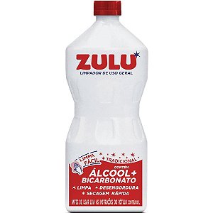 álcool Zulu Clássico com Bicarbonato 1L Caixa com 12 Unidades