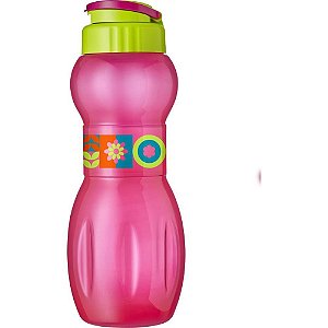 Garrafa Plástica INFINITY Decorada Rosa 1000ML - PCT. com 4