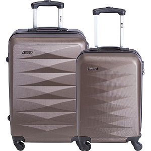 Mala de Viagem 4 FUN BORDO-M ABS 360 Bronze - KIT com 2