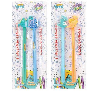 Caneta Esferográfica Dinos Blister com 2 (display com 12)