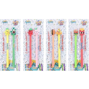 Caneta Esferográfica Food Blister com 2 (display com 12)