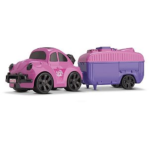 Carrinho GLAM Ride Rosa com Acessórios
