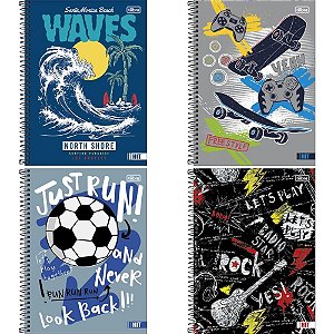 Caderno 12X1 Capa Dura HIT Masculino 192 Folhas 50G. PCT C/04