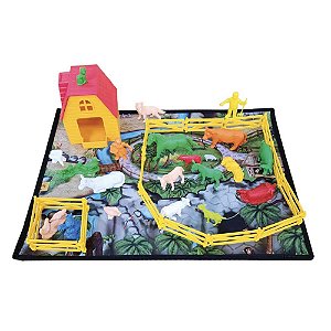 Miniatura Colecionável Fazendinha Playset Tapete Pequeno 37 Peças Pacote