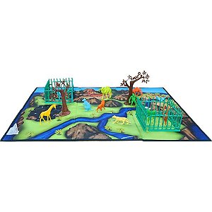 Miniatura Colecionável Zoológico Playset Tapete G 20P Pacote