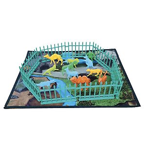 Miniatura Colecionável Zoológico Playset Tapete P com 20 Peças