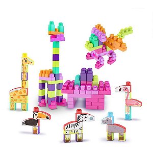 Brinquedo para Montar Sacola Brocolandia Menina 240 Peças