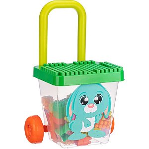 Brinquedo para Montar Balde Carrinho de Puxar 50 Peças 1