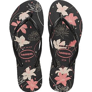Chinelo Havaianas Feminino SLIM Organic 39/40 PRETO/CINZA PAR