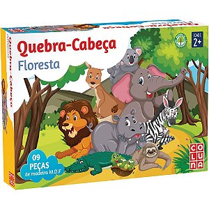 QUEBRA-CABEÇA Madeira Floresta 9 Pecas 24X16X5CM