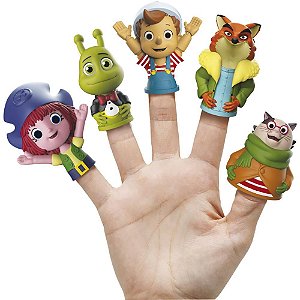 Fantoche Dedoches Pinóquio e Amigos - KIT com 5 Personagens