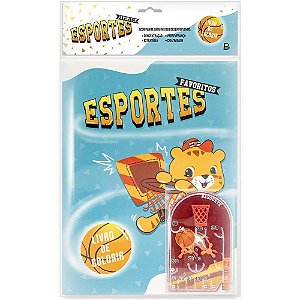 Livro Infantil Colorir Esportes Favoritos com Mini Jogo