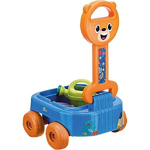 Baldinho de Praia Acqua Carrinho Puxar URSO 4 Peças