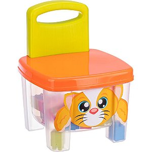 Brinquedo para Montar Cadeira com Blocos e Adesivos 40 Peças