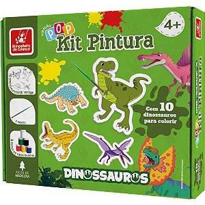 Brinquedo para Colorir Dinossauros KIT POP com 10 Telas