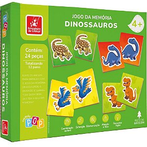 Jogo da Memória em Madeira Dinossauros 24 Peças
