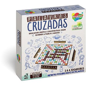 Jogo de Tabuleiro Palavras Cruzadas 100 Peças de Madeira