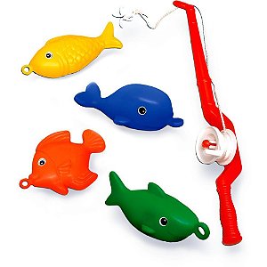 Jogo Diverso Vamos Pescar com 4 Peixes e 1 Vara