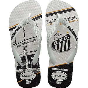 Chinelo Havaianas Licenciado TOP Santos 37/38 Branco PAR