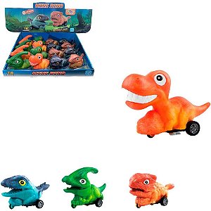 Carrinho a Fricção Mini Dino 13CM Modelos Sortidos DP com 16