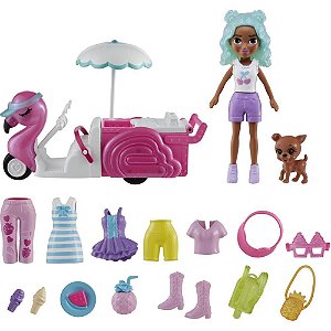 Polly Pocket Carrinho de Lanches Flamingo