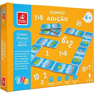 Dominó Adição+ em Madeira 28 Peças