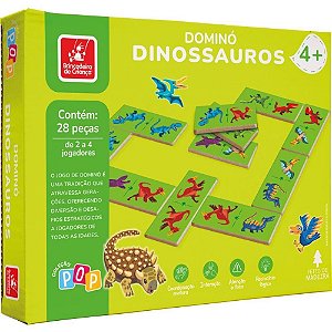 Dominó Dinossauros em Madeira 28 Peças